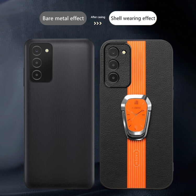 For Samsung Galaxy A03s Magnetic Litchi Leather Back Phone Case showcasing its stylish design and protective features.